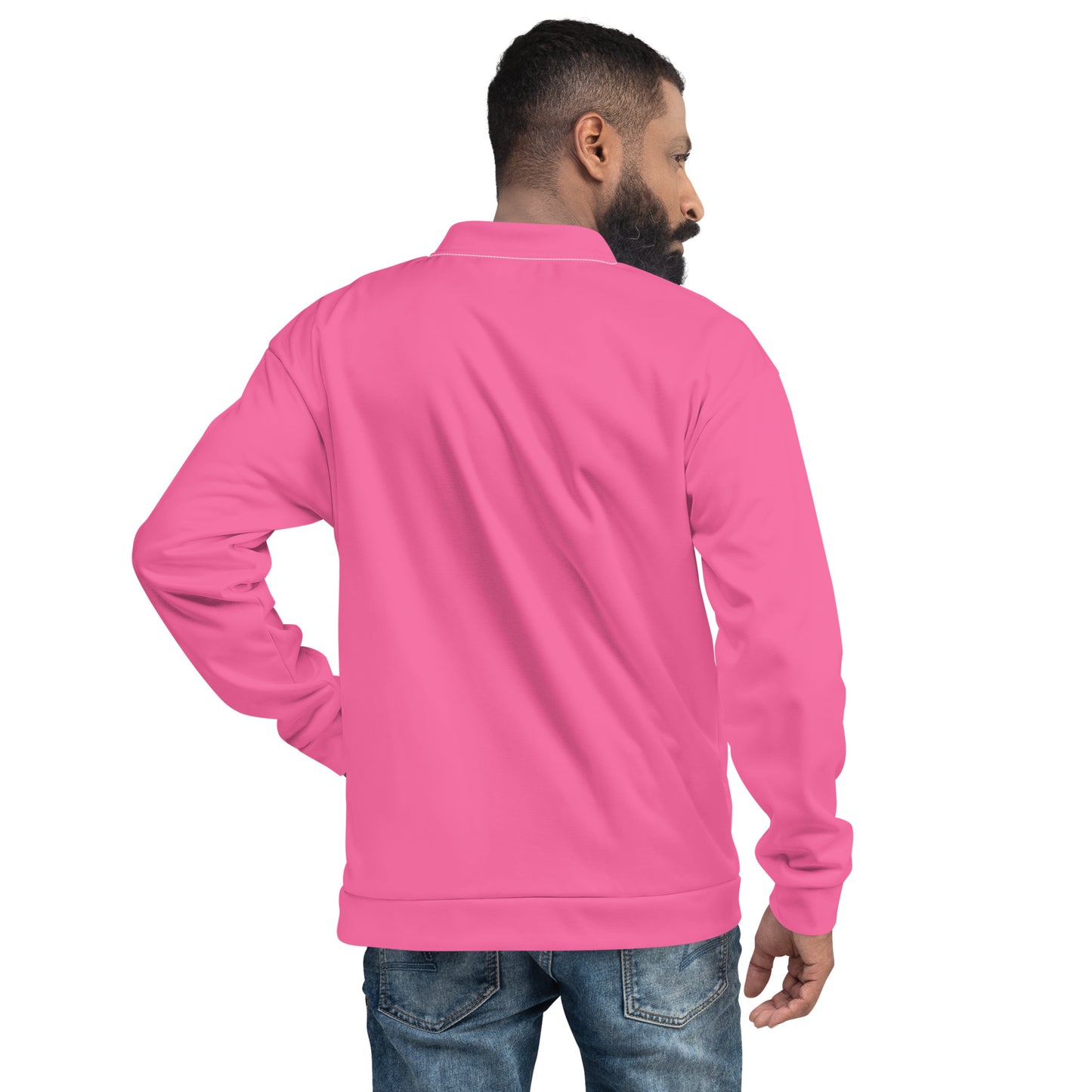 0601c Unisex Bomber Jacket, Solid Pink, 02