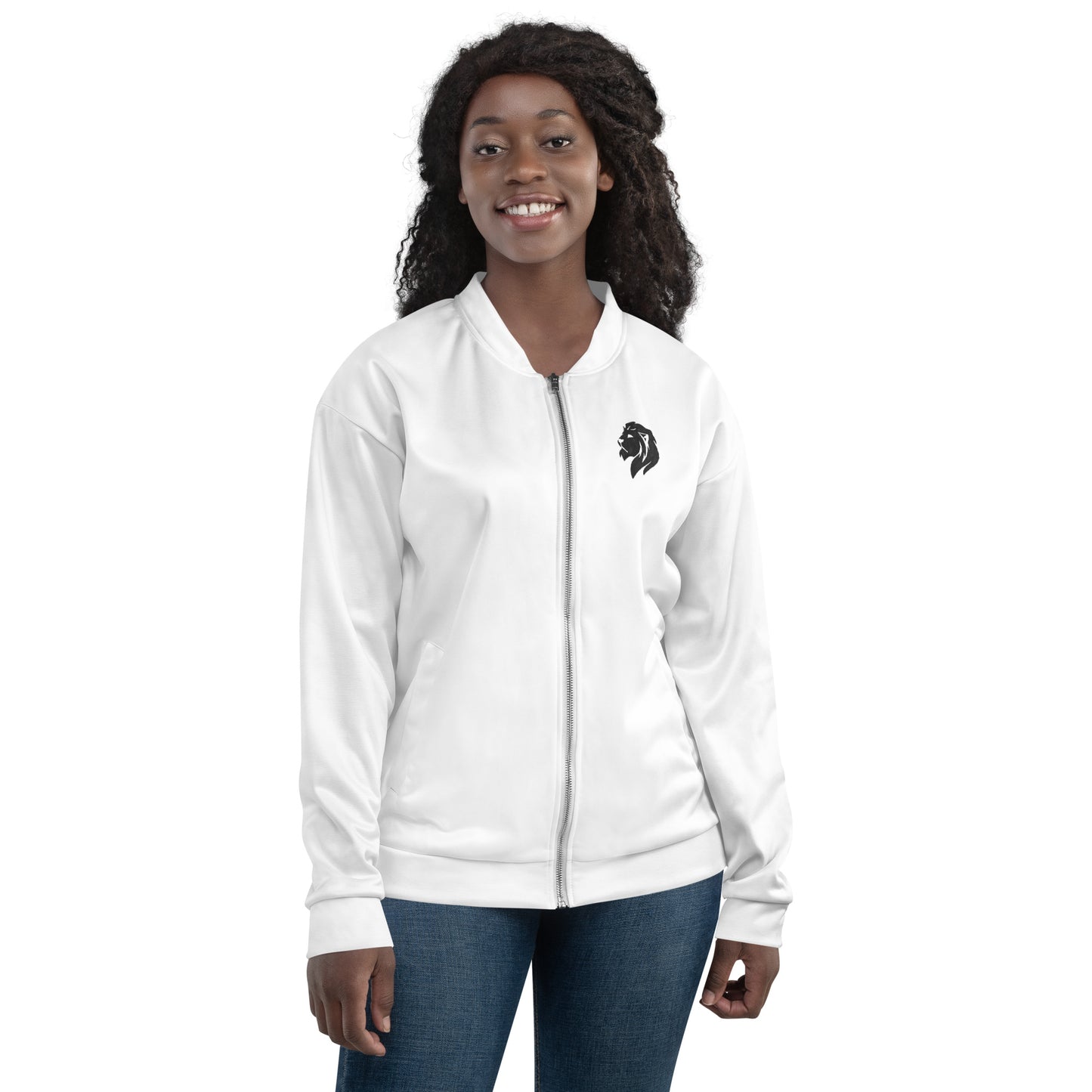 0601c Unisex Bomber Jacket, Solid White, 02