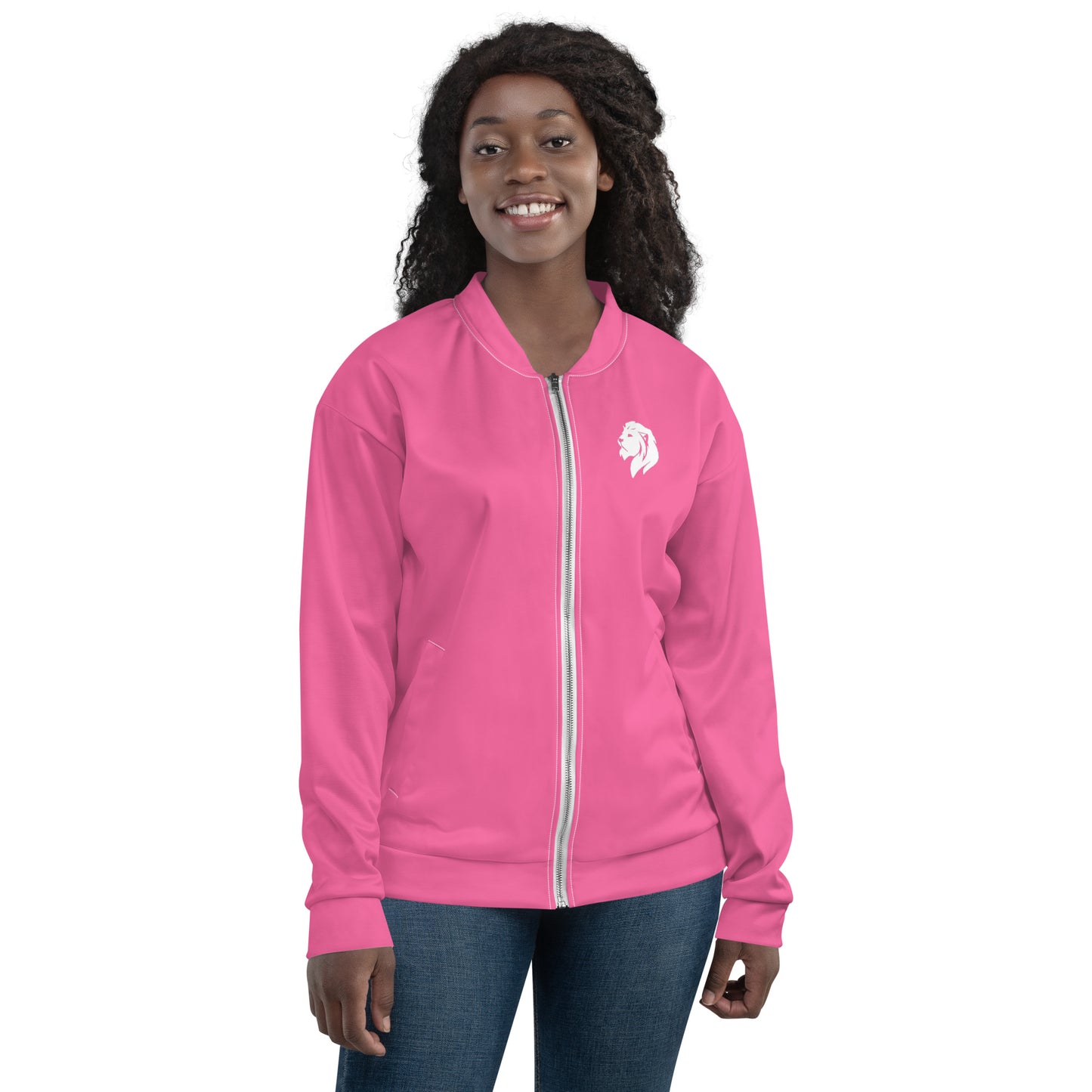 0601c Unisex Bomber Jacket, Solid Pink, 02