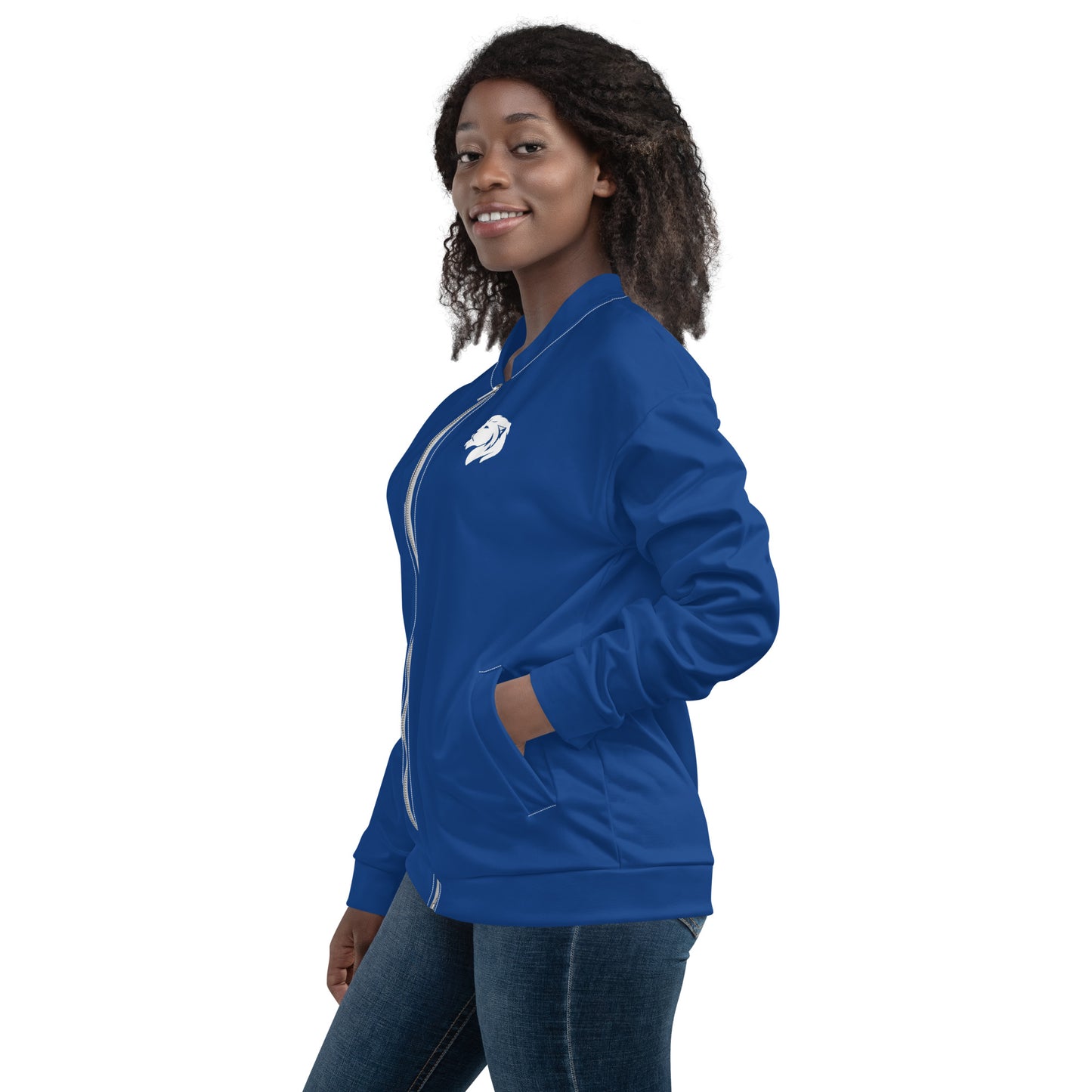 0601c Unisex Bomber Jacket, Solid Blue, 02