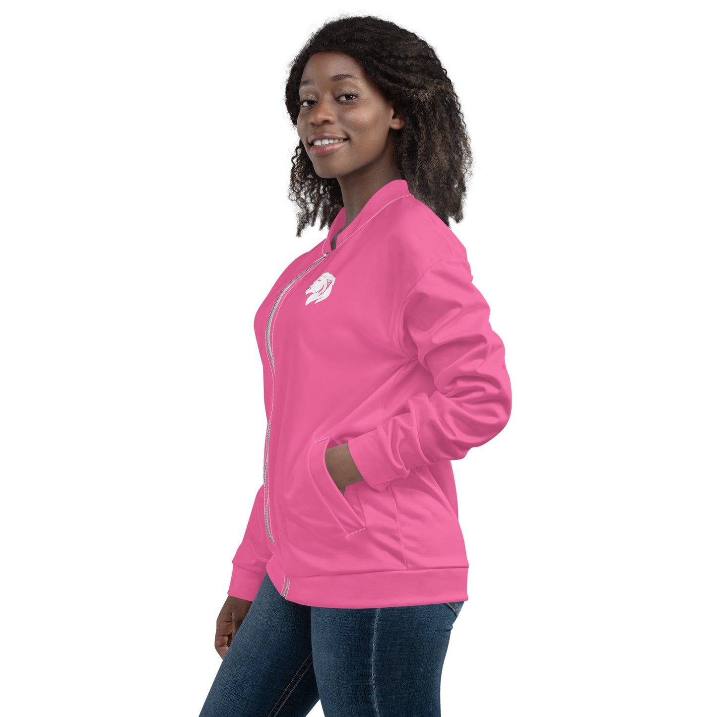 0601c Unisex Bomber Jacket, Solid Pink, 02