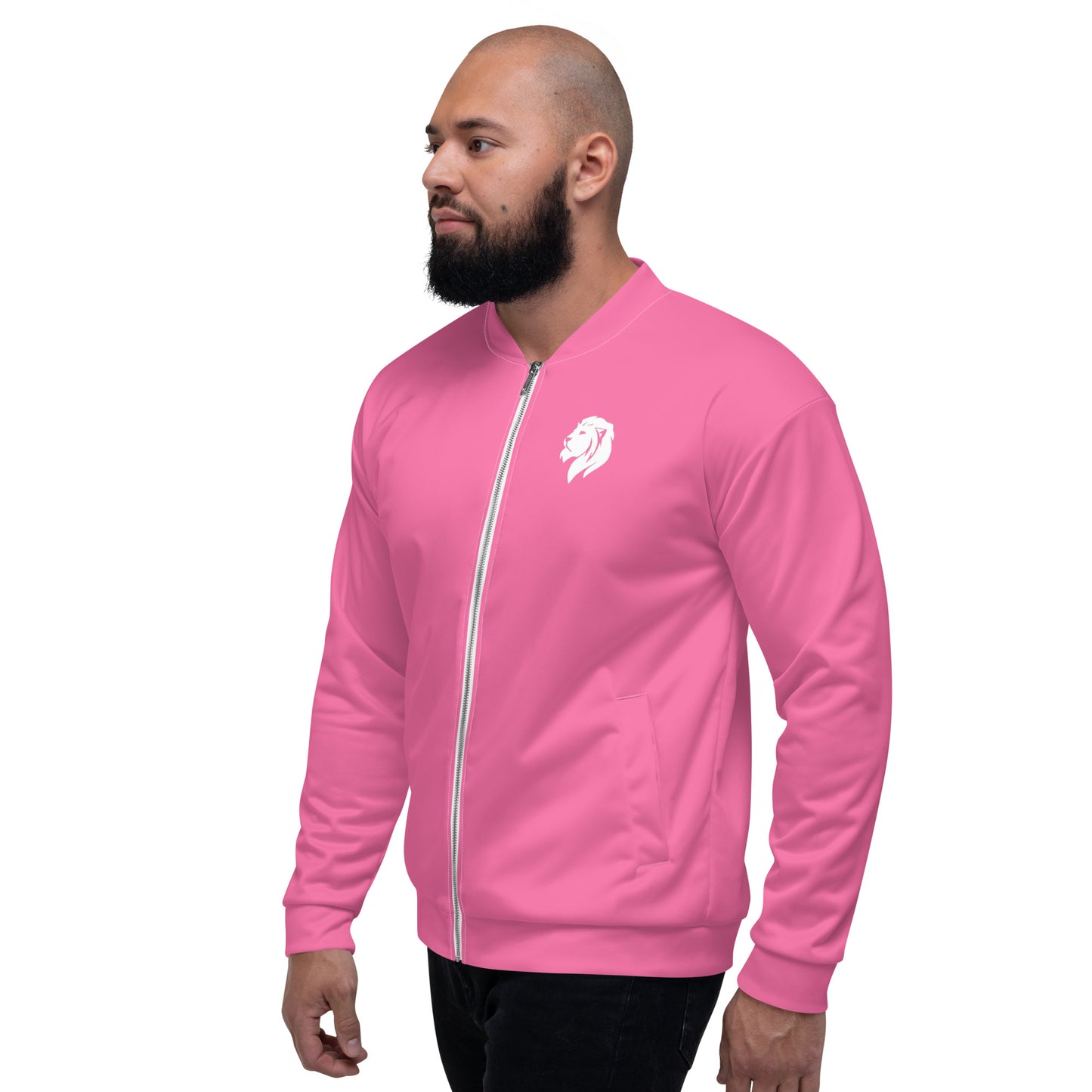 0601c Unisex Bomber Jacket, Solid Pink, 02