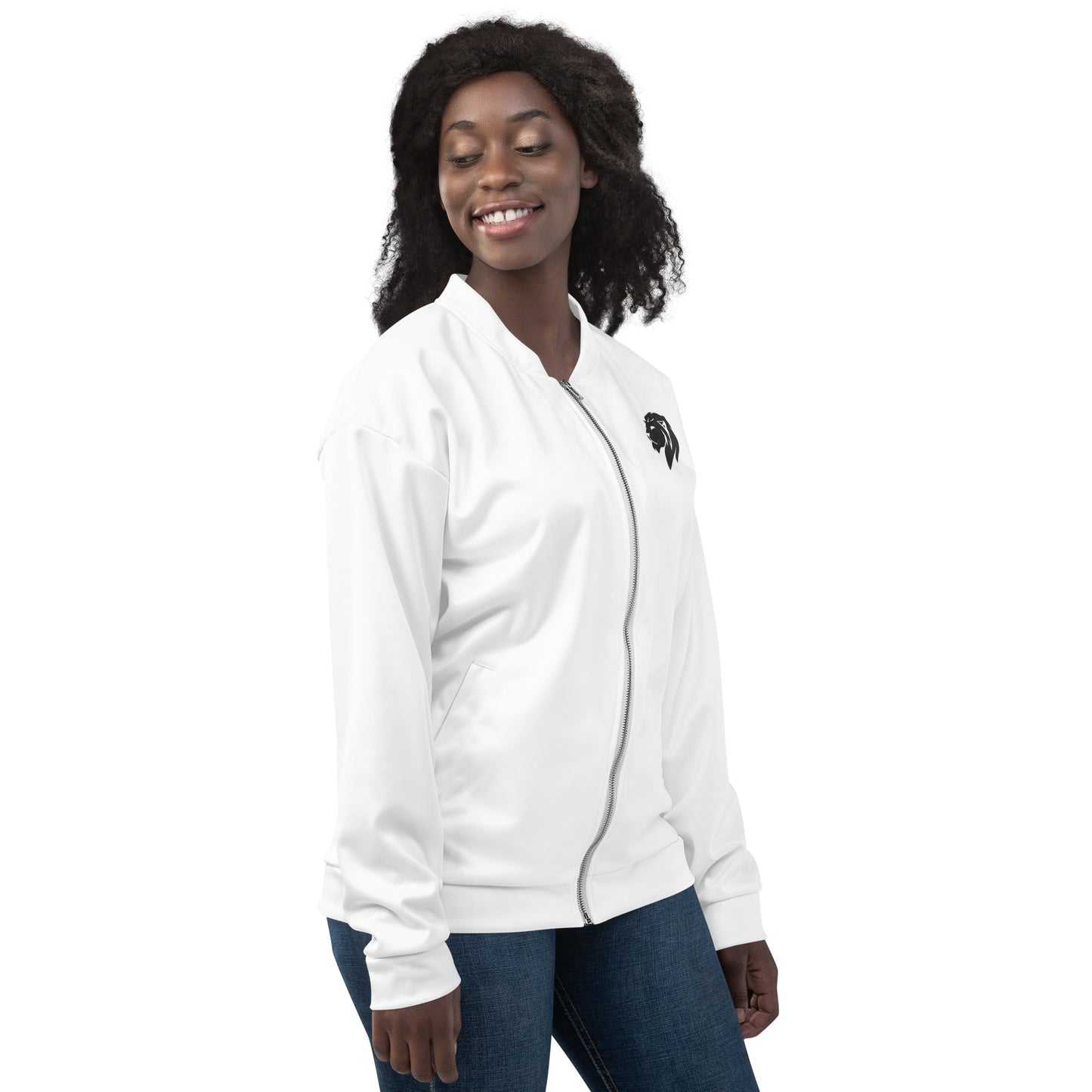 0601c Unisex Bomber Jacket, Solid White, 02