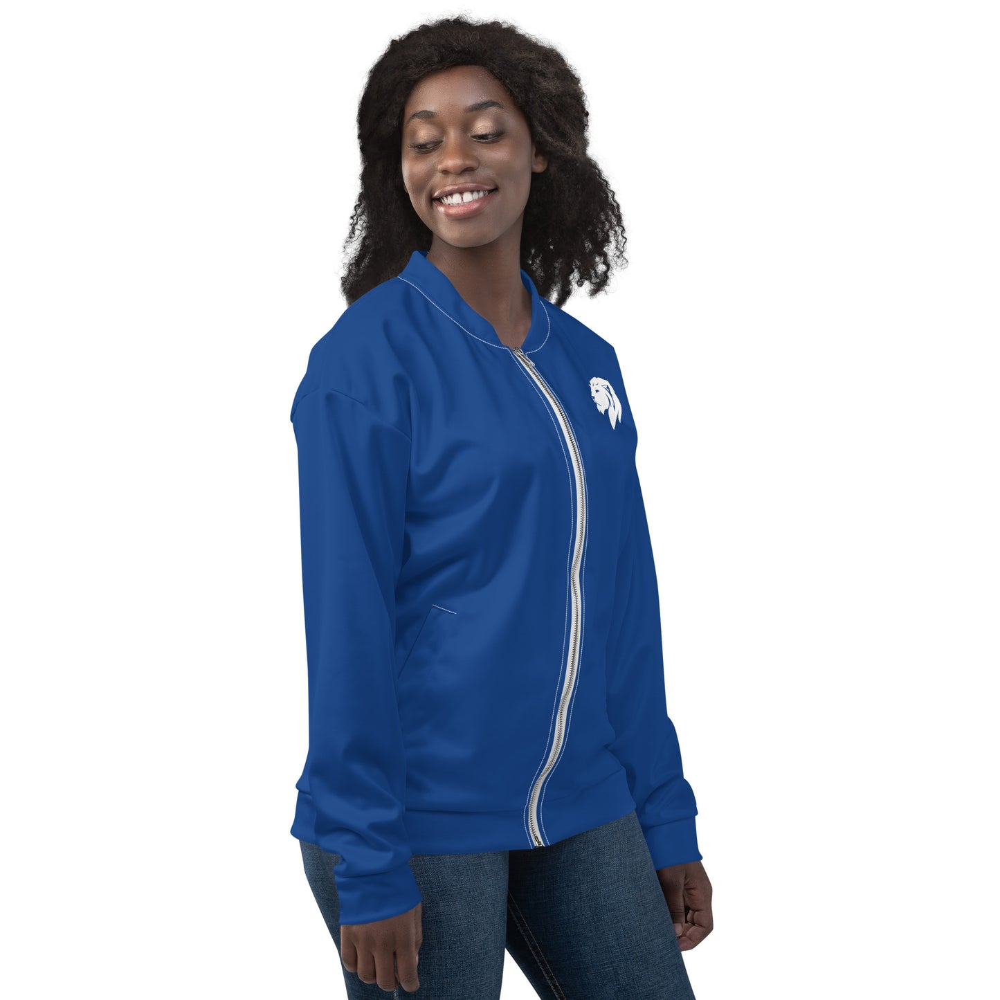 0601c Unisex Bomber Jacket, Solid Blue, 02