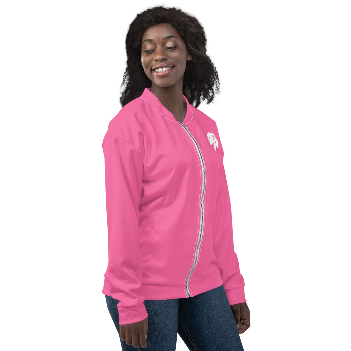 0601c Unisex Bomber Jacket, Solid Pink, 02