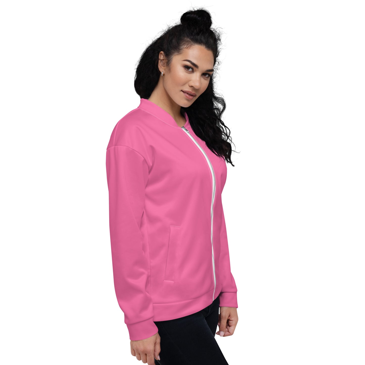 0601c Unisex Bomber Jacket, Solid Pink, 02