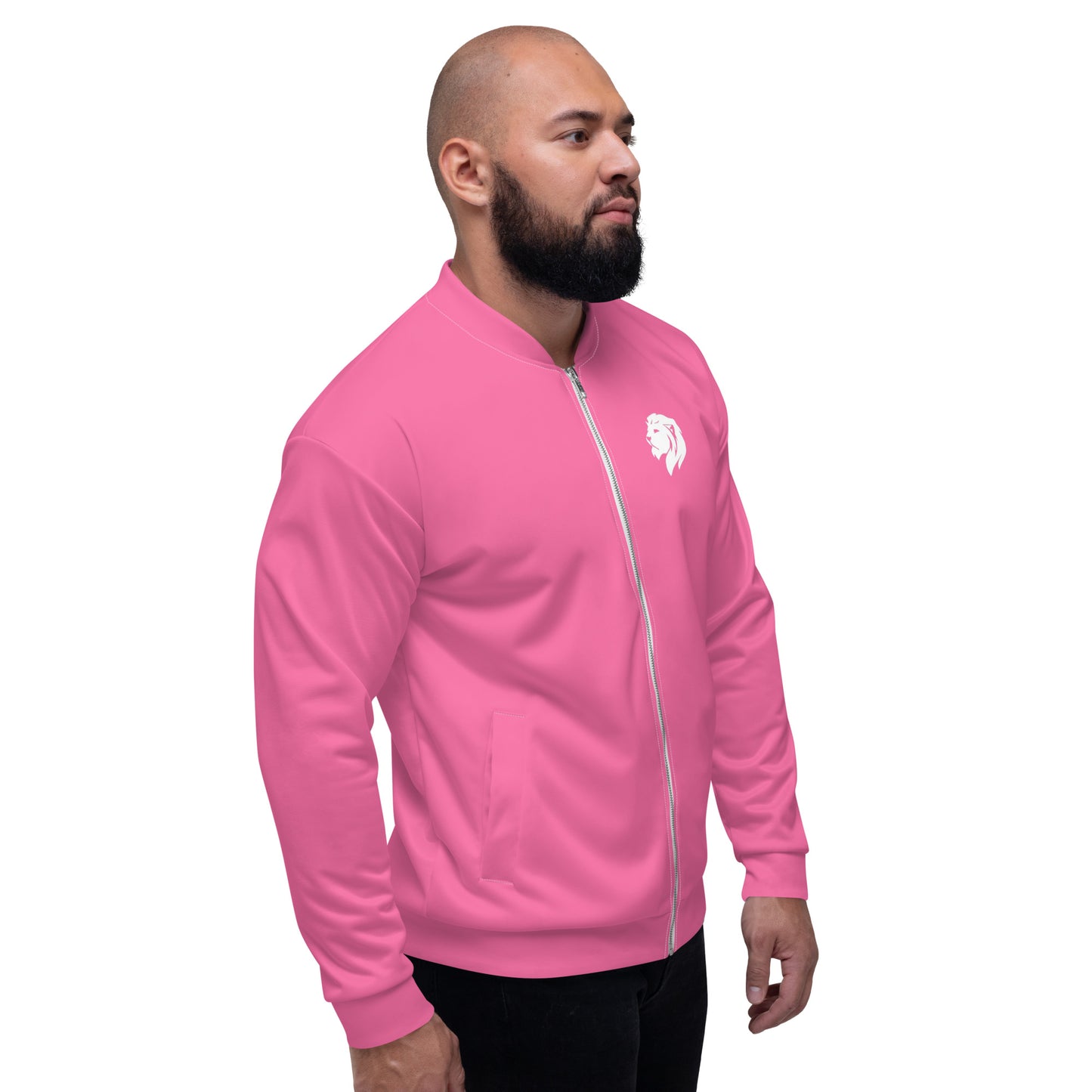 0601c Unisex Bomber Jacket, Solid Pink, 02