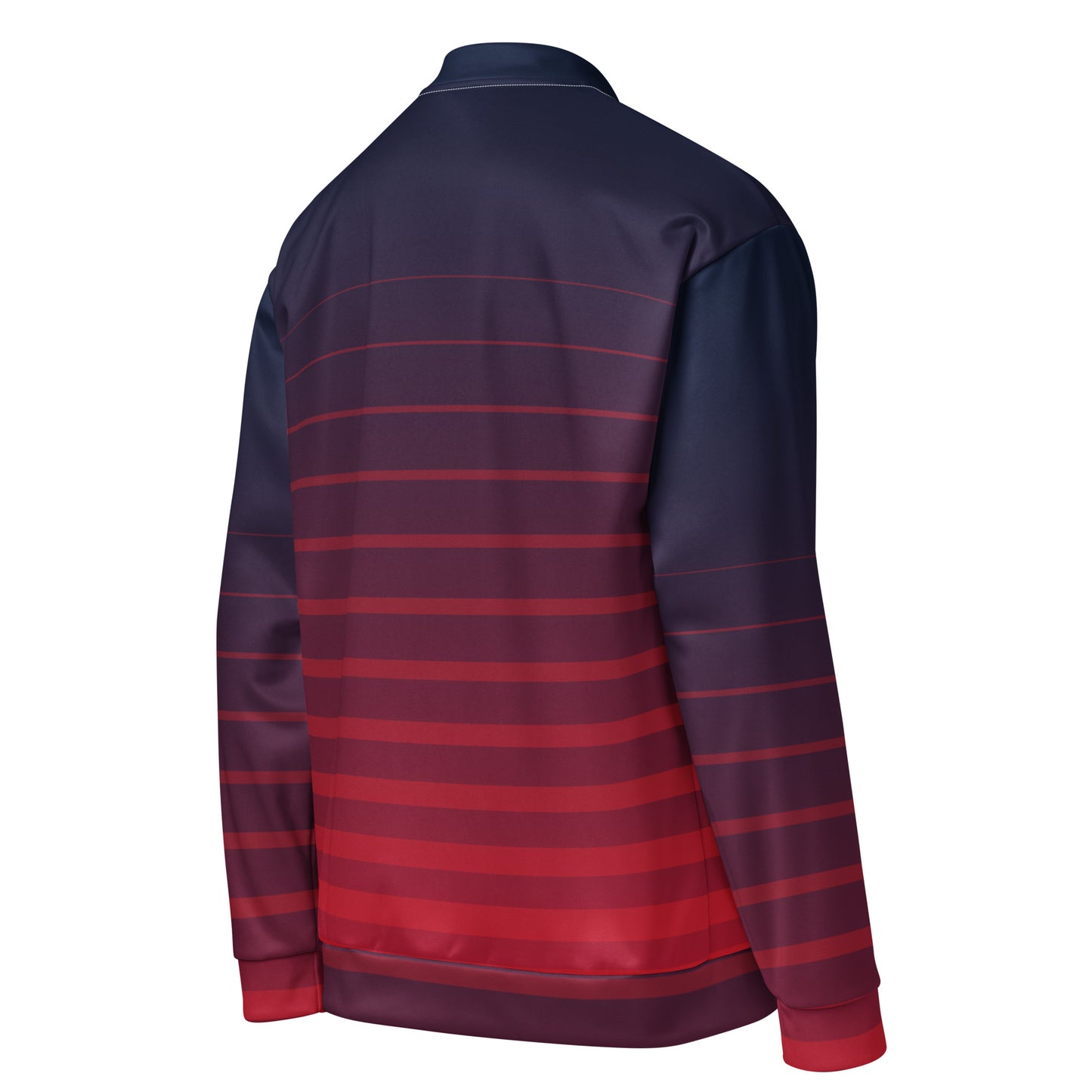 0601c Unisex Bomber Jacket, Stripes Red to Blue, 02