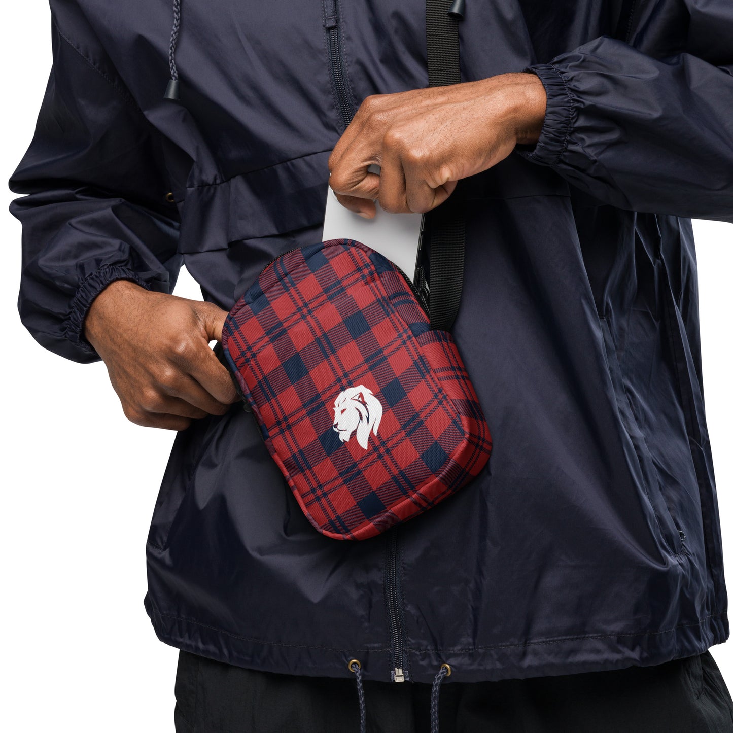 0904 Messenger Bag, Plaid Red and Blue, 02