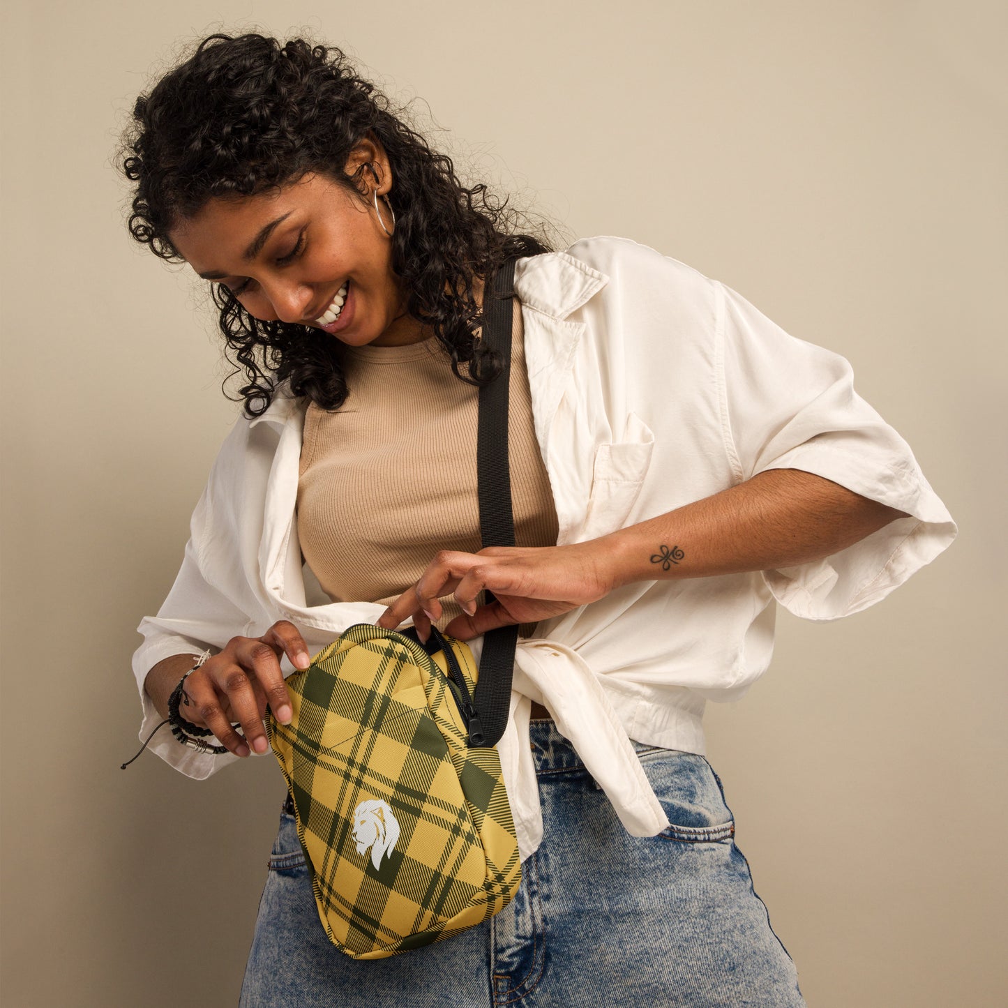 0904 Messenger Bag, Plaid Yellow, 02