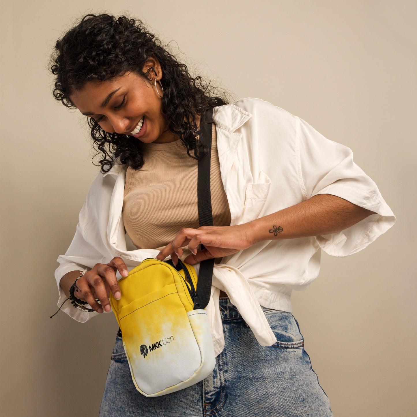 0904 Messenger Bag, Gradient White to Yellow, MKK