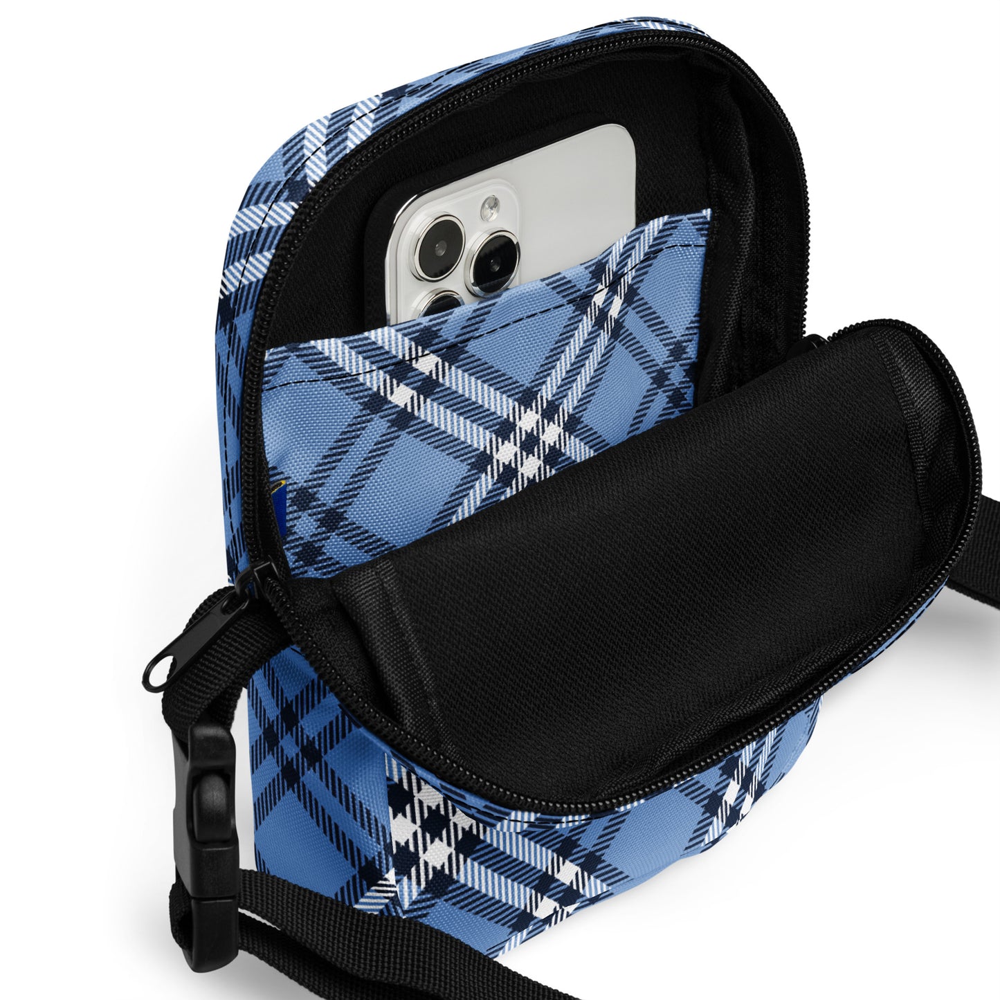 0904 Messenger Bag, Plaid Blue, 02