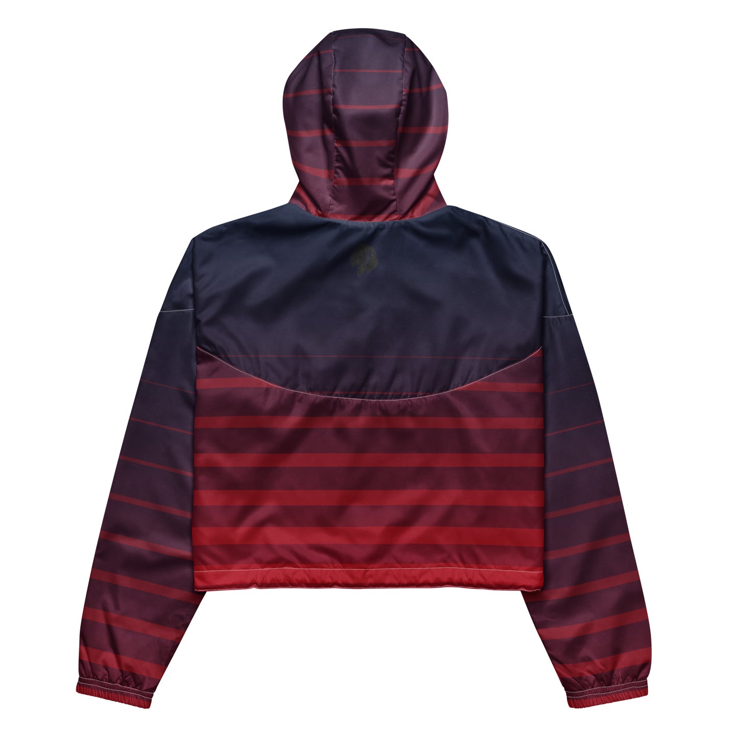 0604 Women’s Cropped Windbreaker, Stripes Red to Blue, 02