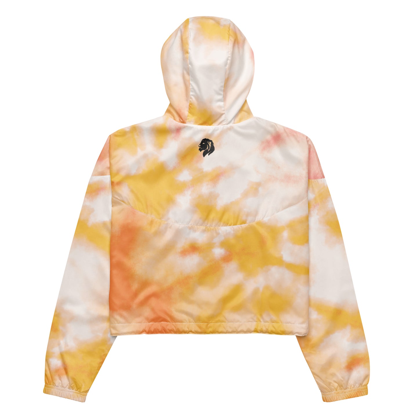 0604 Women’s Cropped Windbreaker, Tie Dye Orange, 02