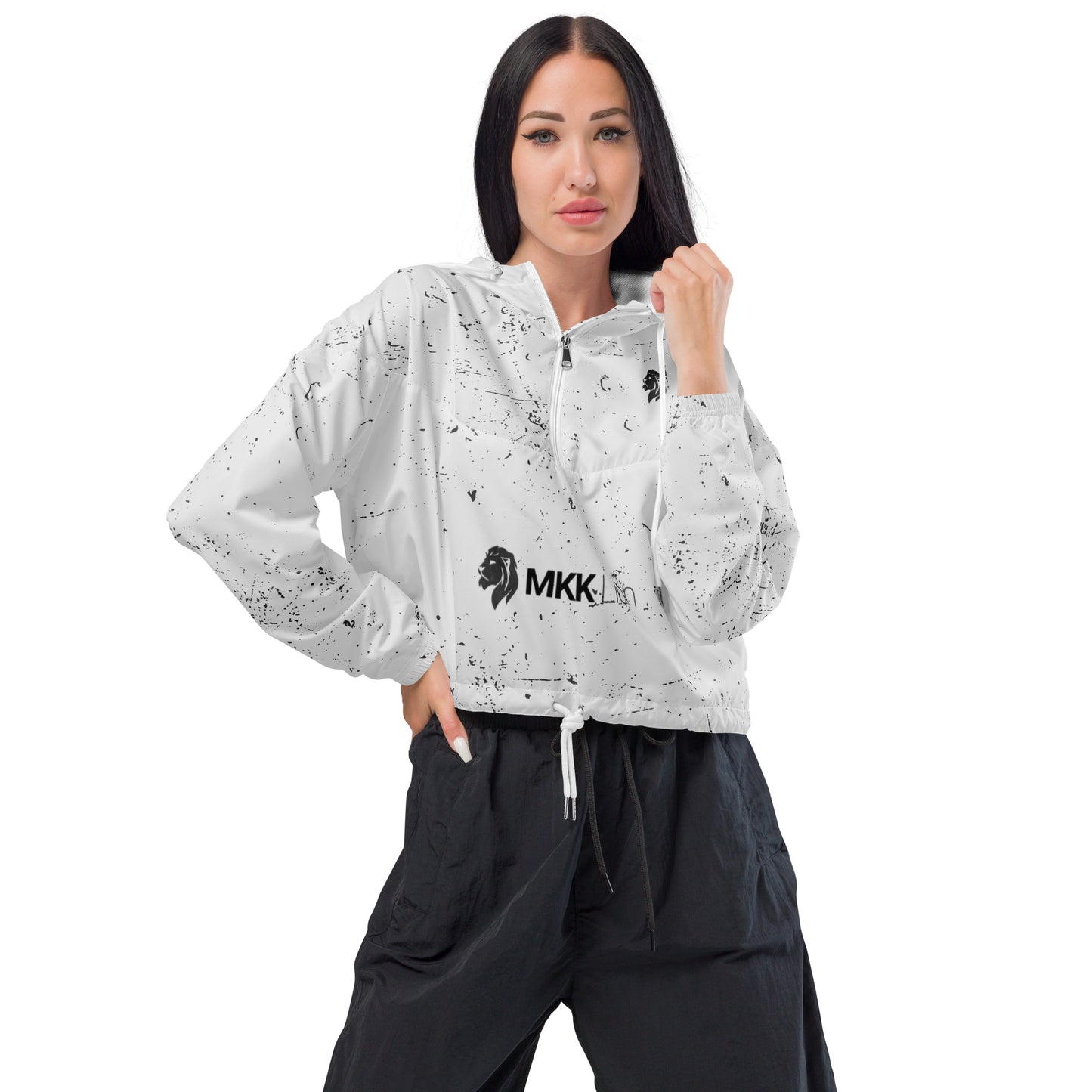 0604 Women’s Cropped Windbreaker, Marble, 02