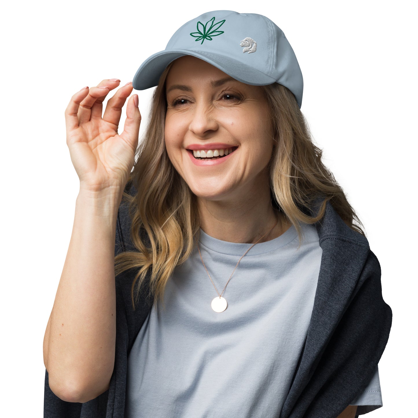 0802z Baseball Cap, Earth - Cannabis Marijuana Leaf