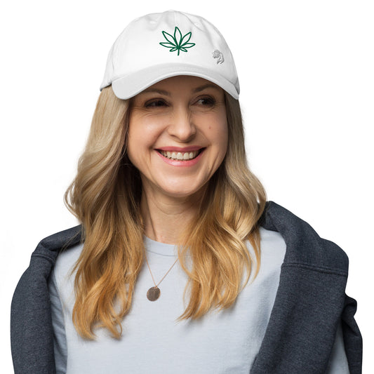 0802z Baseball Cap, Earth - Cannabis Marijuana Leaf