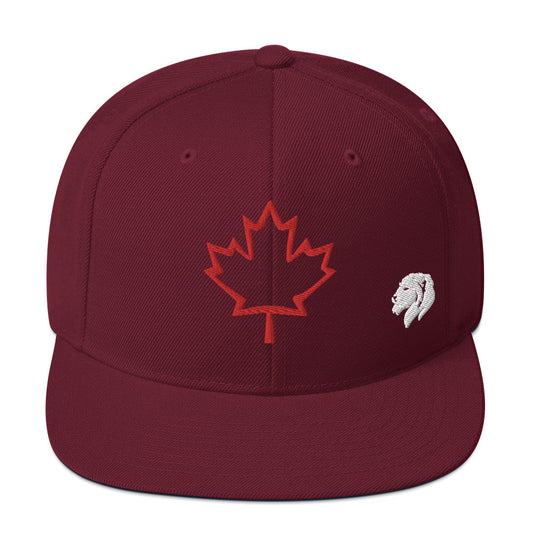 0803z Snapback Cap, Red - Maple Leaf, 02