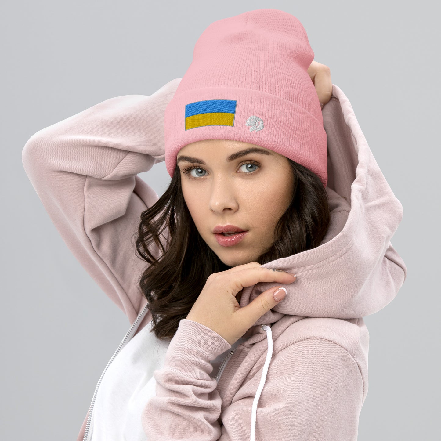 0801c Cuffed Beanie, Ukraine - Flag