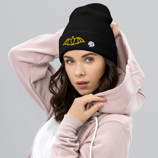 0801c Cuffed Beanie, Animal - Bat