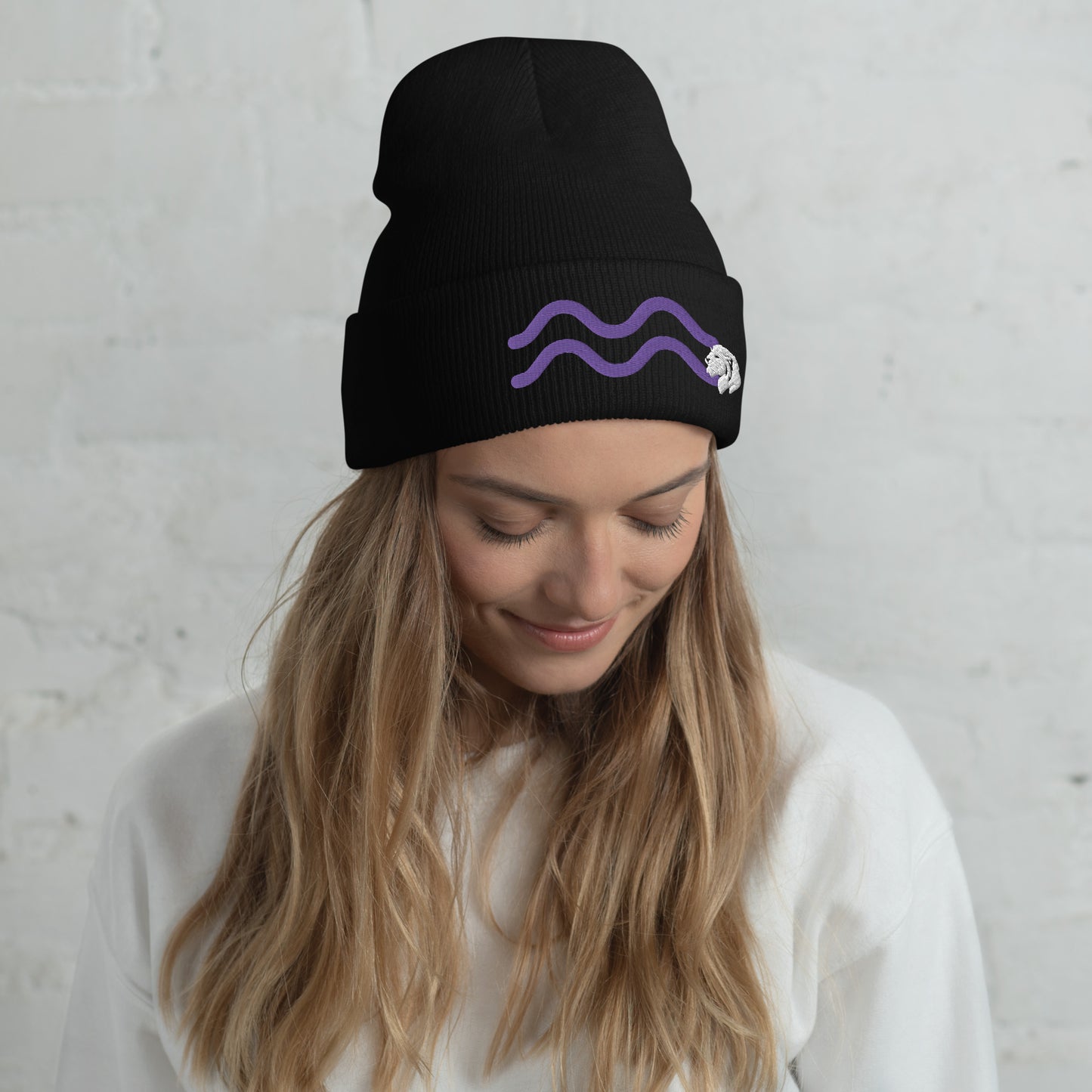 0801c Cuffed Beanie, Astrology Zodiac - Aquarius