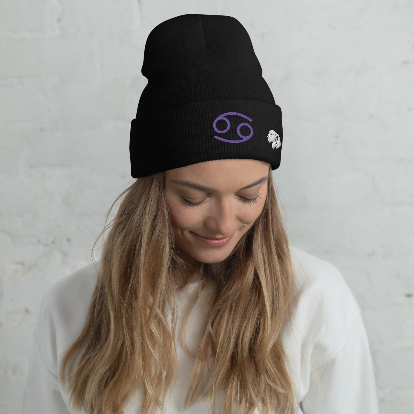 0801c Cuffed Beanie, Astrology Zodiac - Cancer