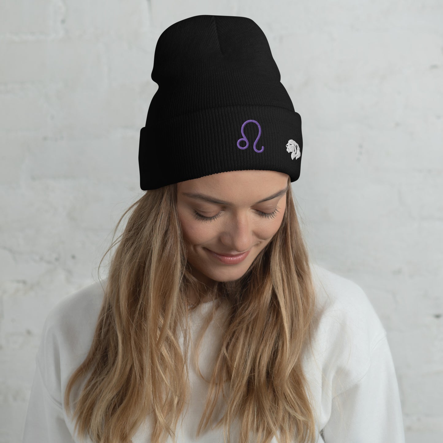 0801c Cuffed Beanie, Astrology Zodiac - Leo