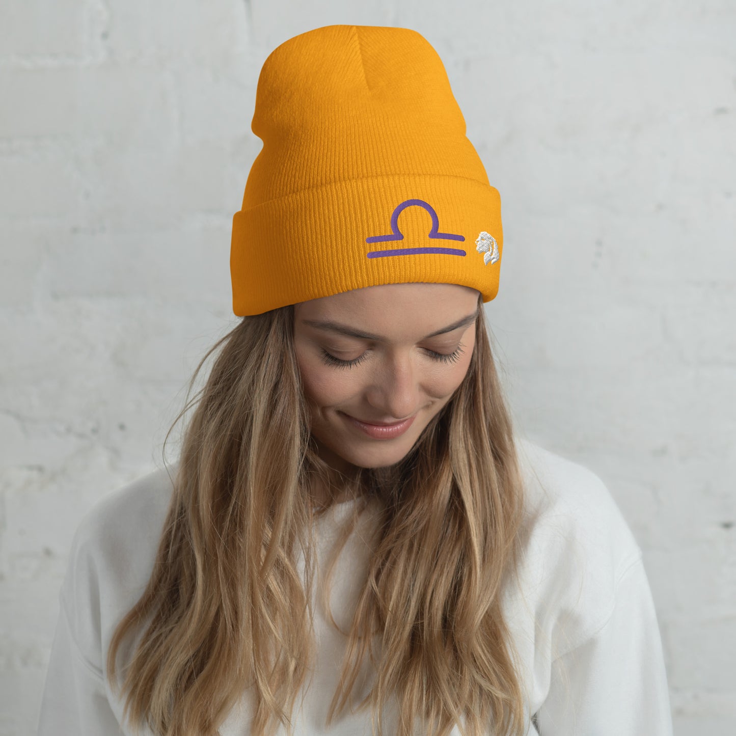 0801c Cuffed Beanie, Astrology Zodiac - Libra