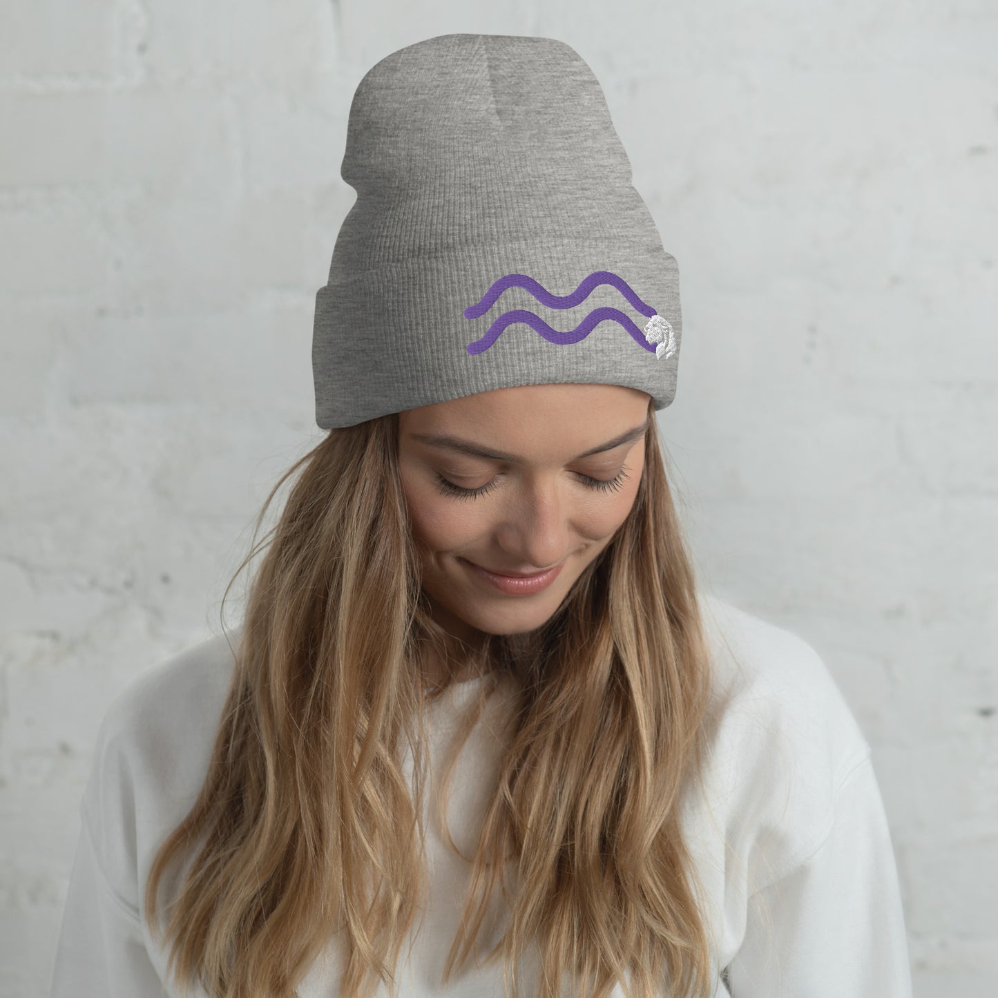 0801c Cuffed Beanie, Astrology Zodiac - Aquarius