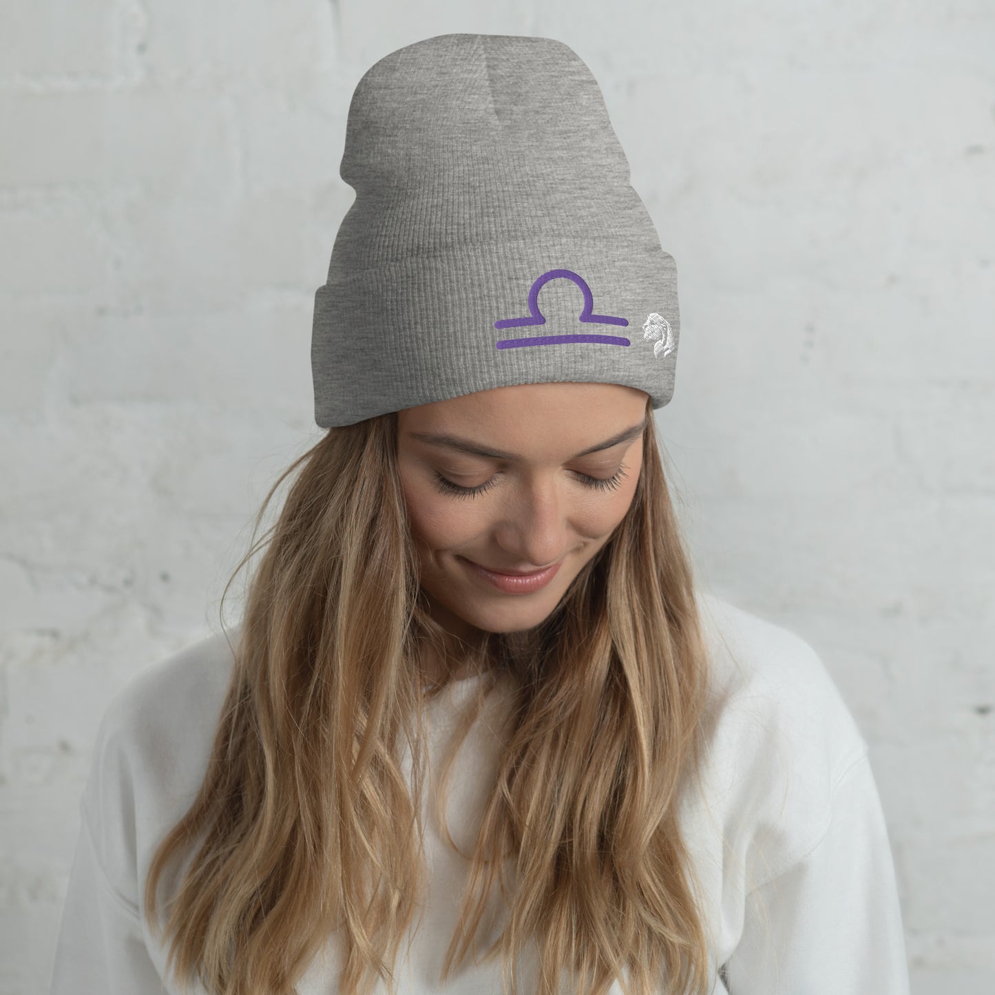 0801c Cuffed Beanie, Astrology Zodiac - Libra