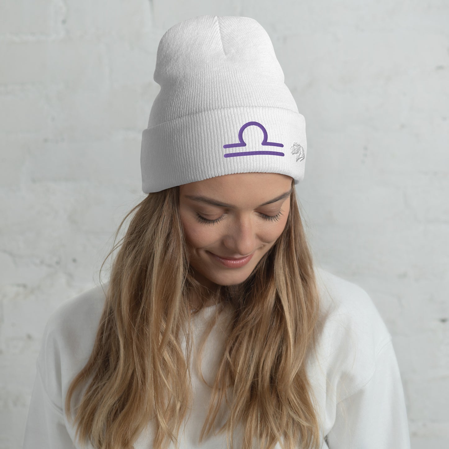 0801c Cuffed Beanie, Astrology Zodiac - Libra