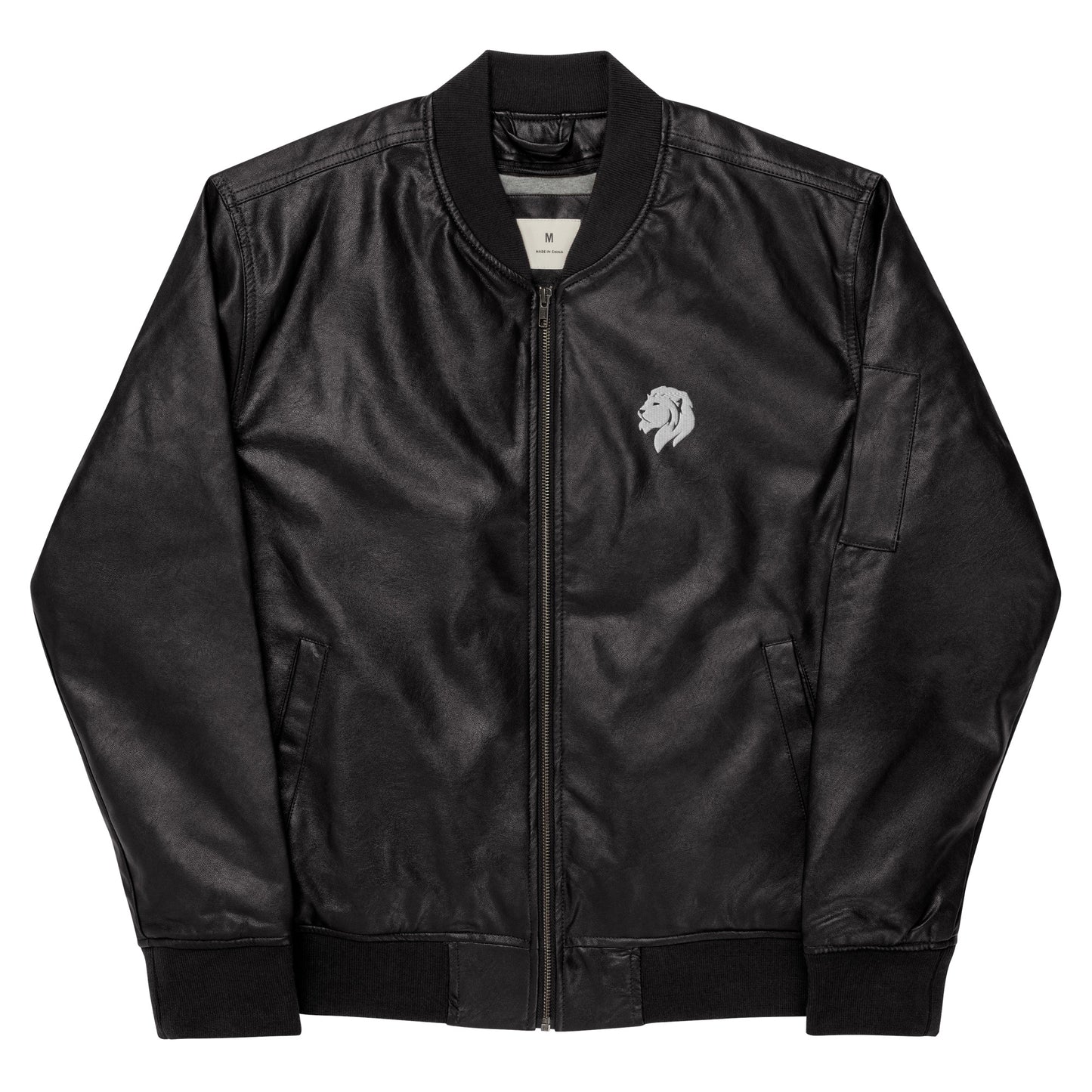 0601b Faux Leather Bomber Jacket, 03