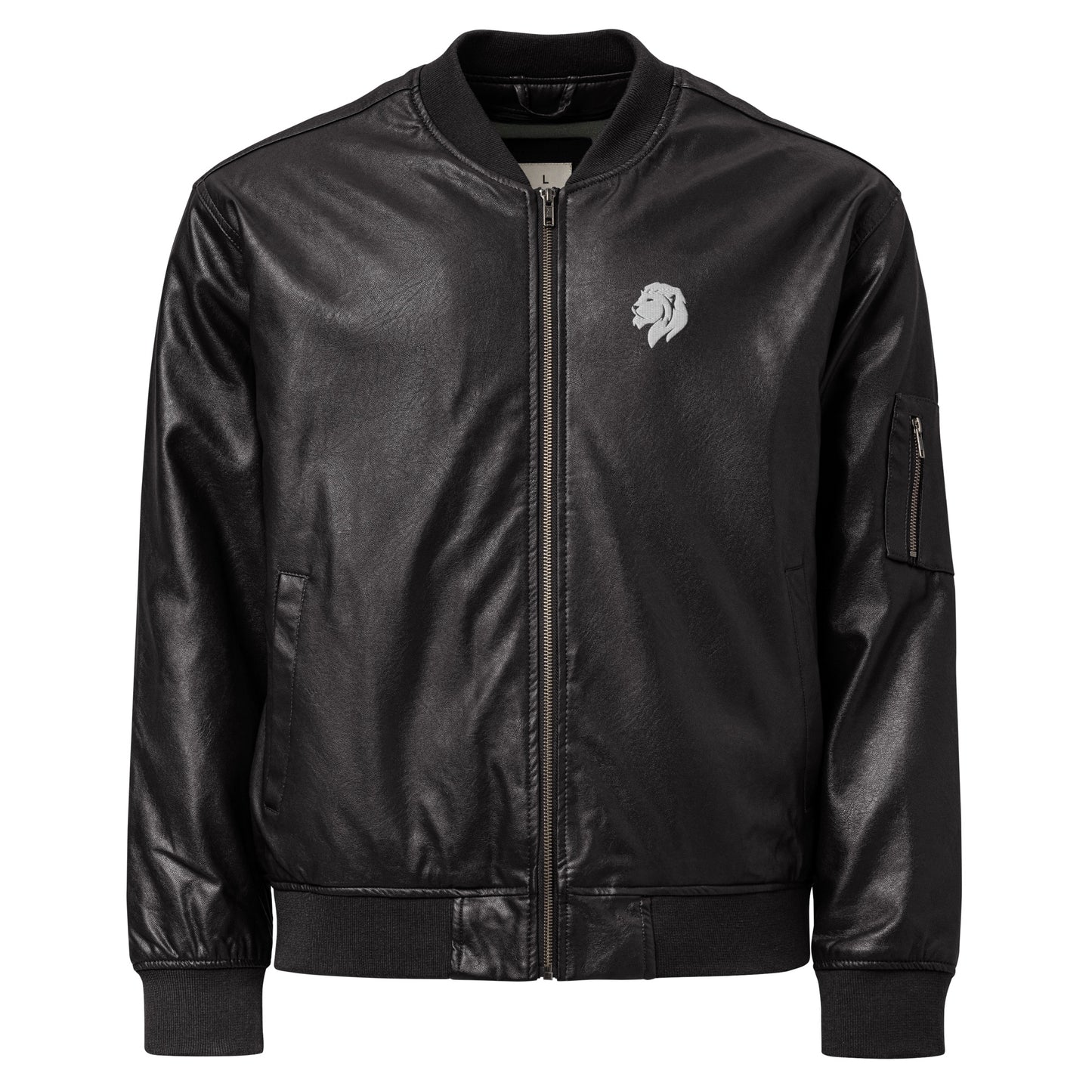 0601b Faux Leather Bomber Jacket, 03