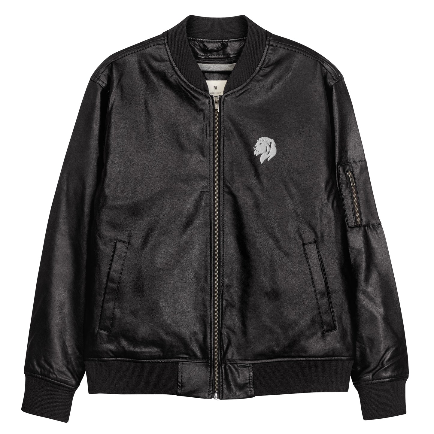 0601b Faux Leather Bomber Jacket, 03