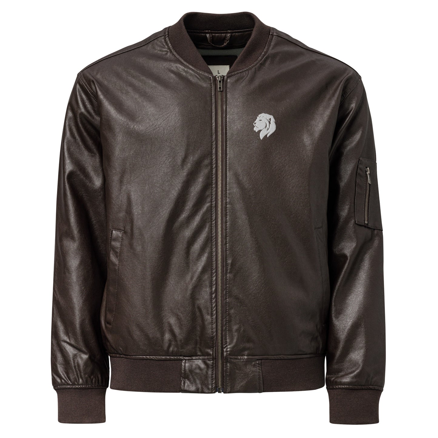 0601b Faux Leather Bomber Jacket, 03