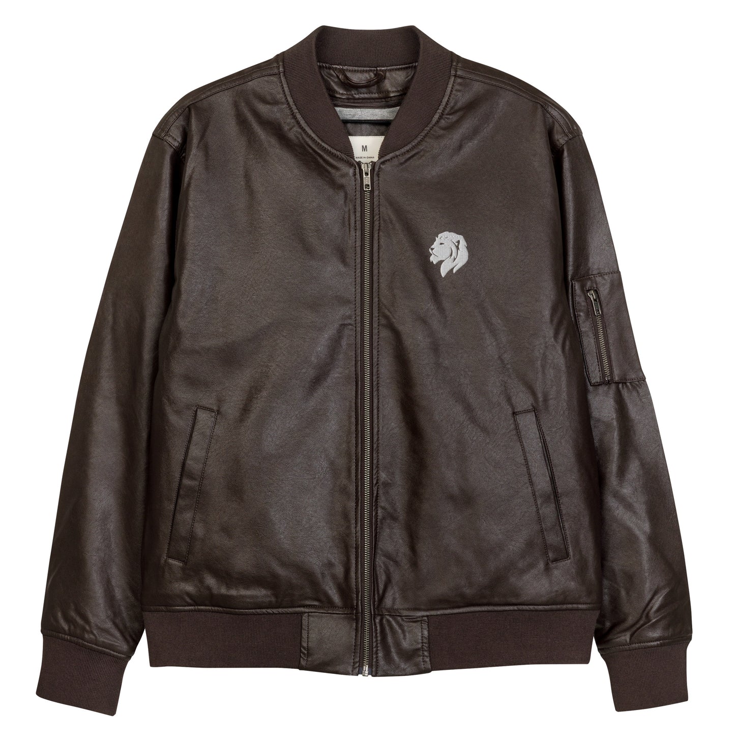 0601b Faux Leather Bomber Jacket, 03