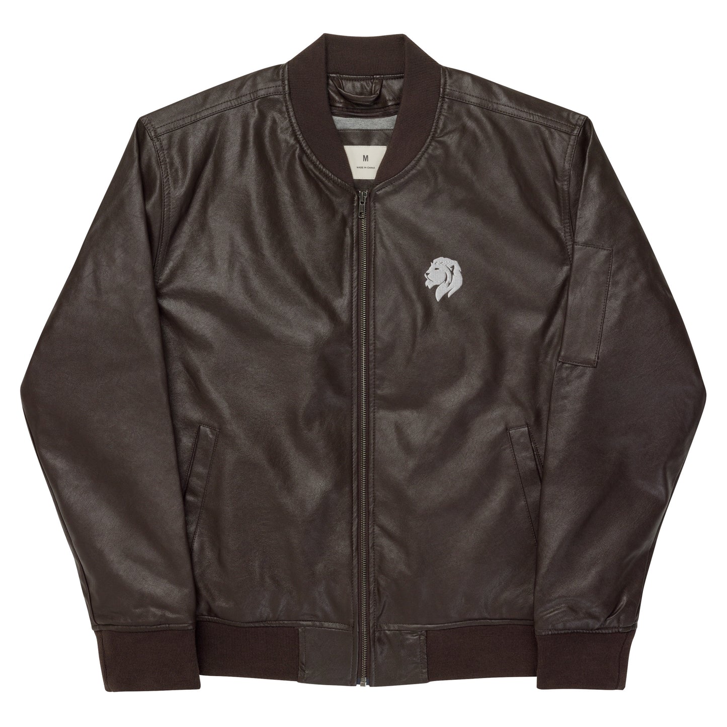 0601b Faux Leather Bomber Jacket, 03