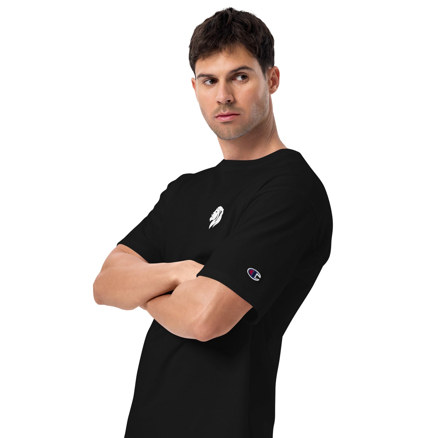 0101a2 Champion Unisex T-Shirt, Black/Navy, 02