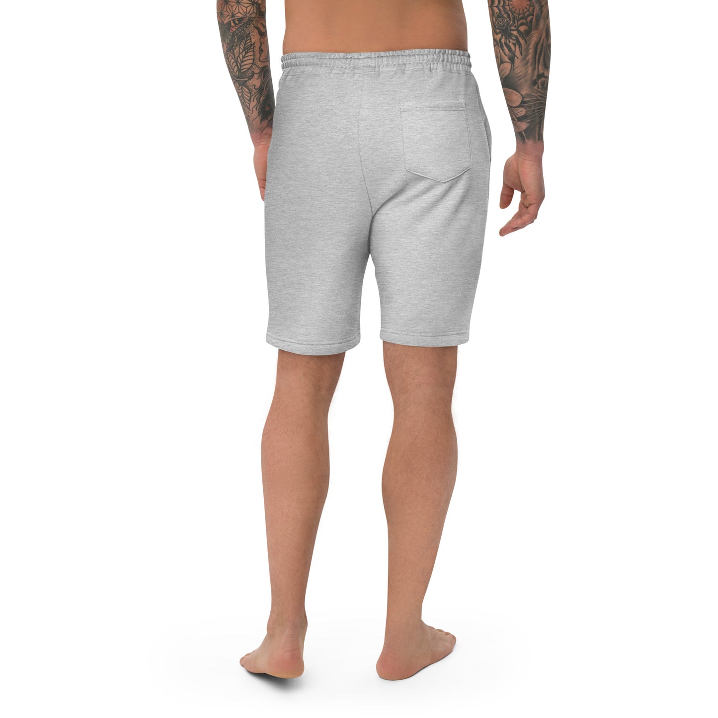 0201 Unisex Fleece Shorts, Solid White/Grey, 07