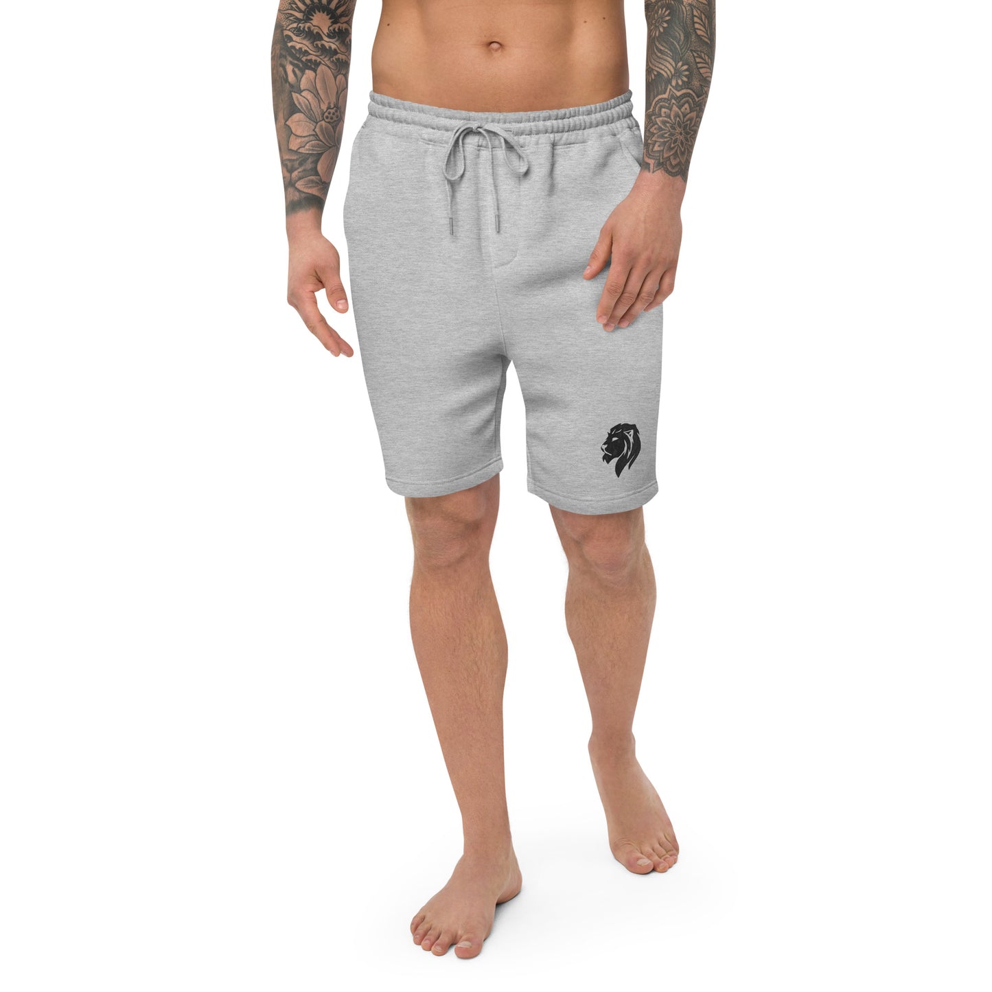 0201 Unisex Fleece Shorts, Solid White/Grey, 02