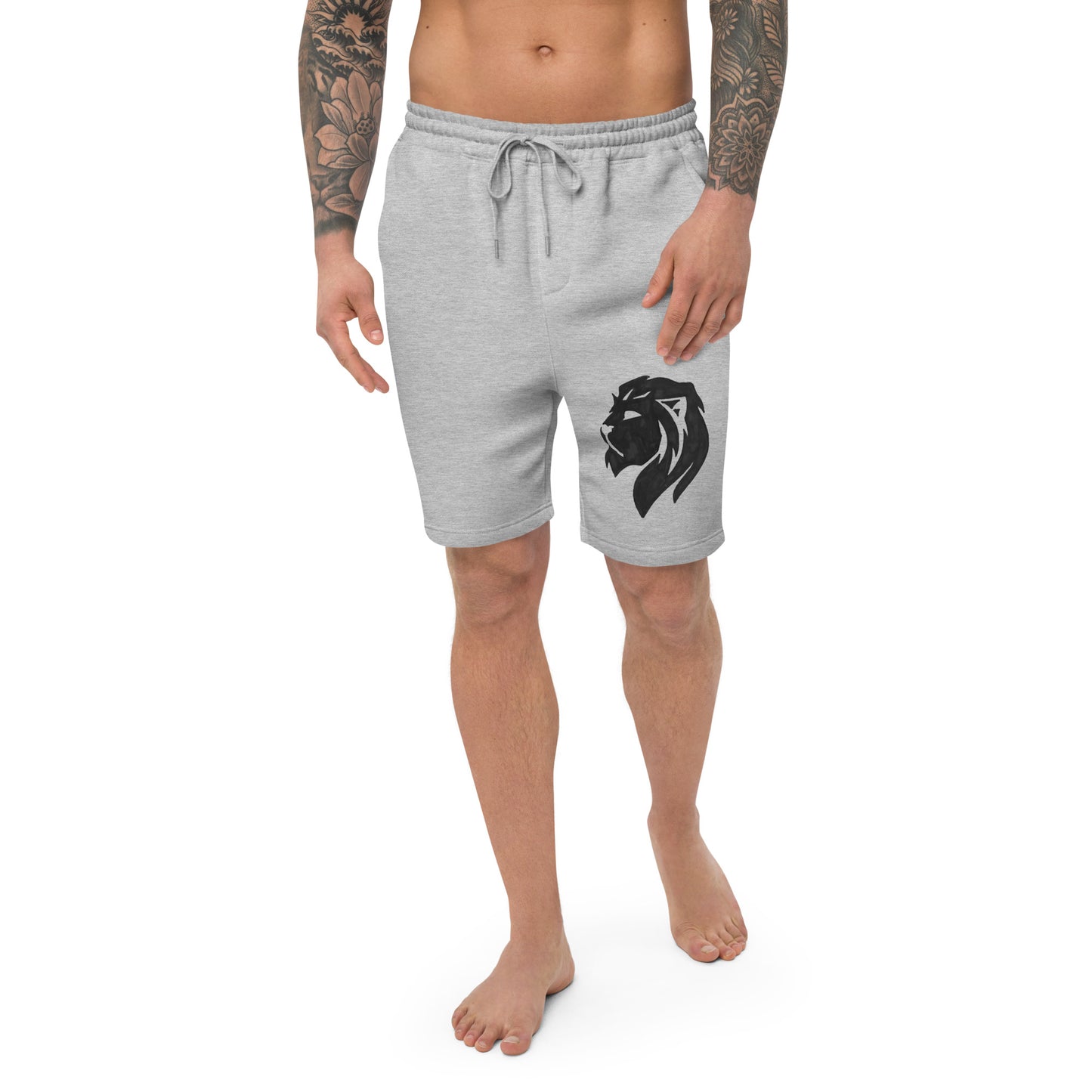 0201 Unisex Fleece Shorts, Solid White/Grey, 07