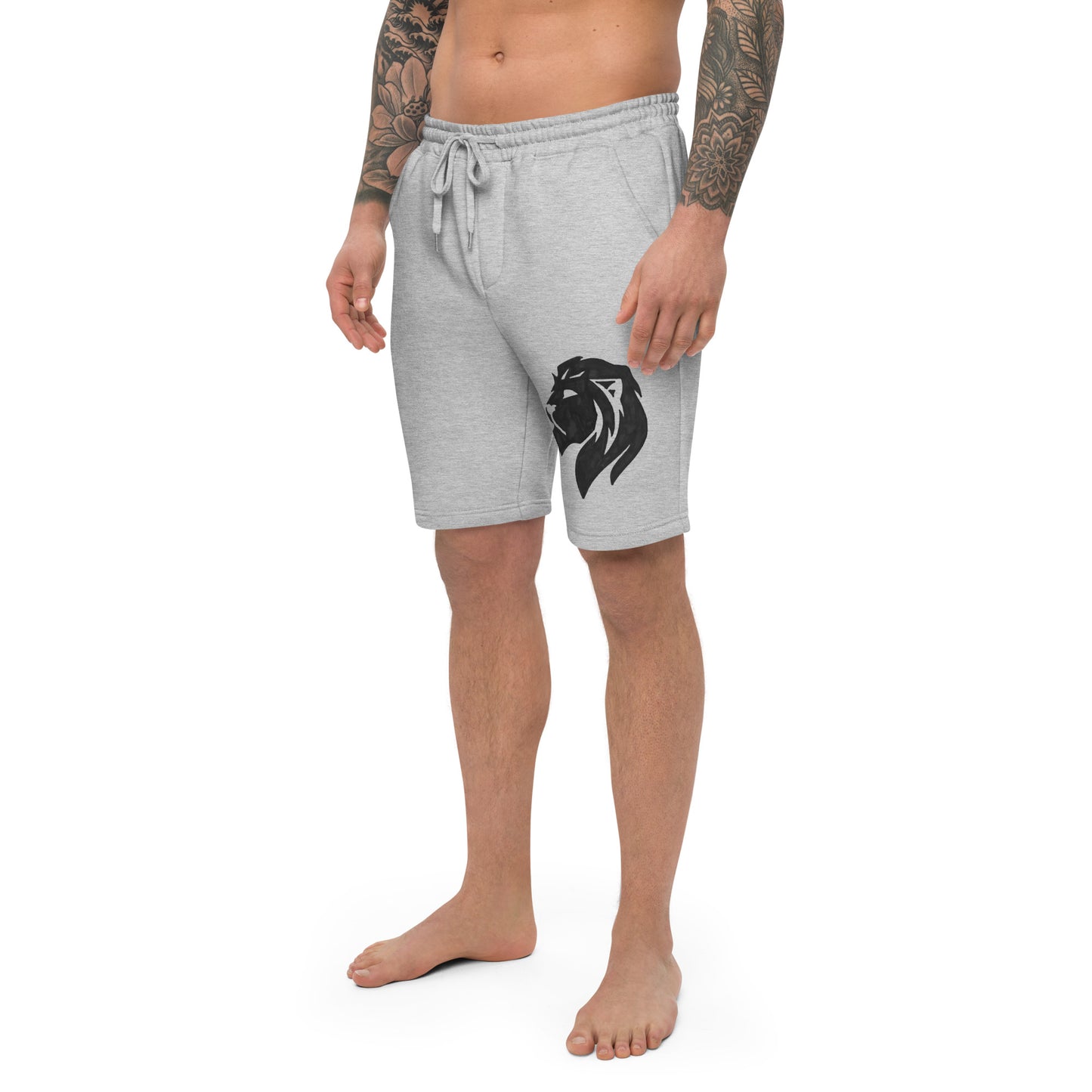 0201 Unisex Fleece Shorts, Solid White/Grey, 07