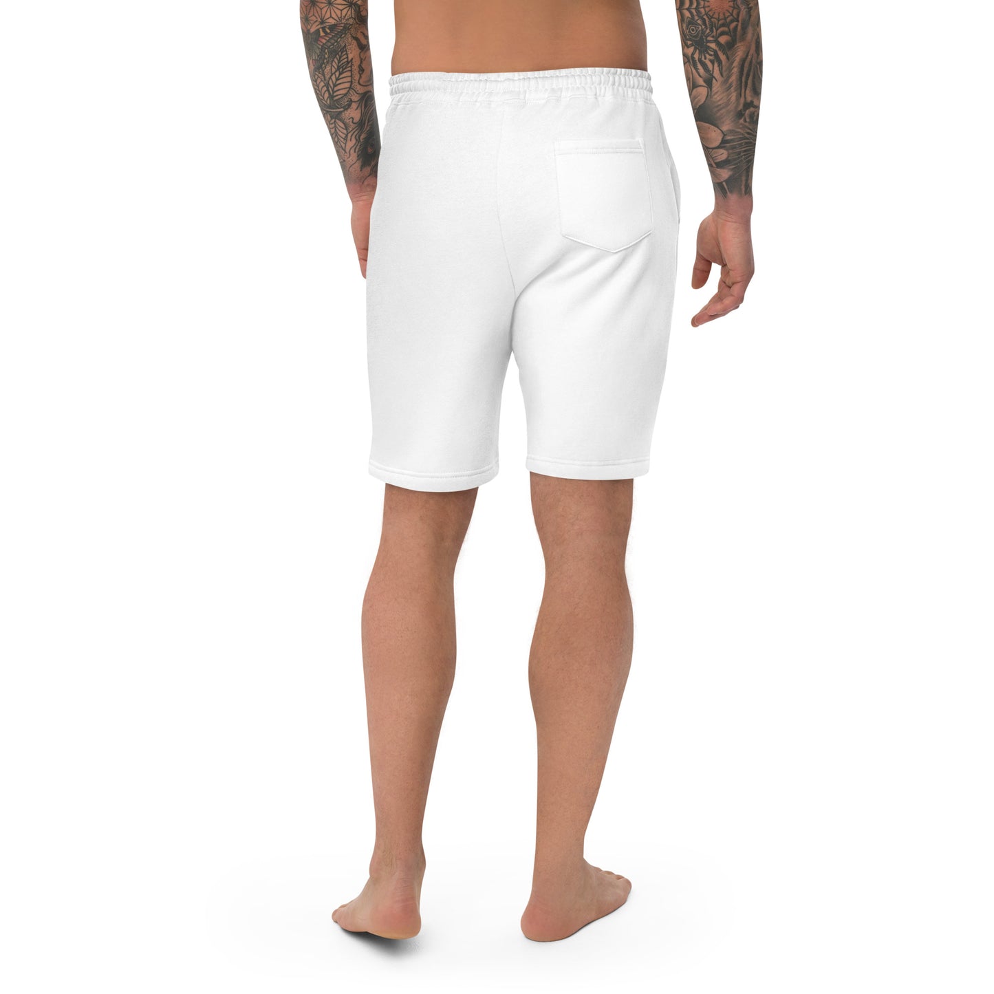 0201 Unisex Fleece Shorts, Solid White/Grey, 07