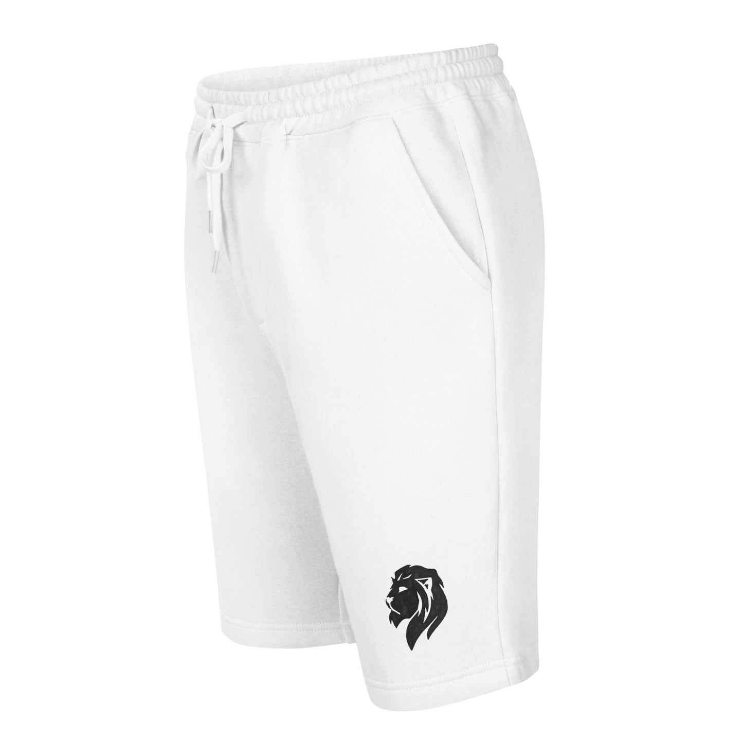 0201 Unisex Fleece Shorts, Solid White/Grey, 02