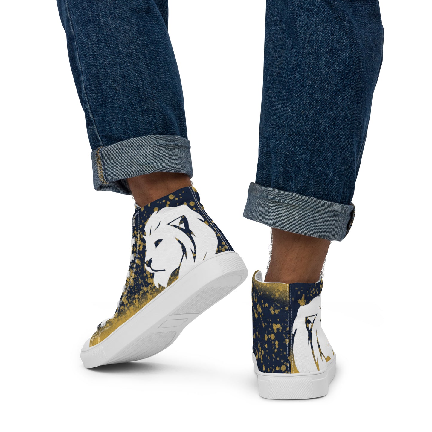 0704 Hi-Tops, Navy and Gold Splatter, mk2