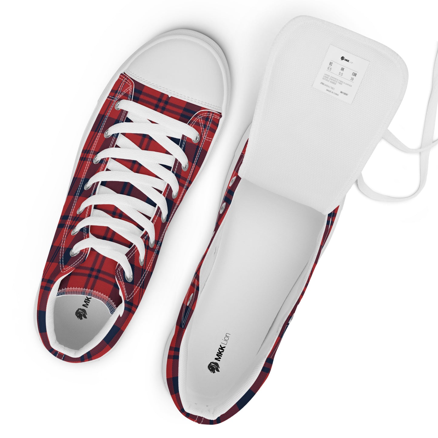 0704 Hi-Tops, Plaid Red and Blue, mk1