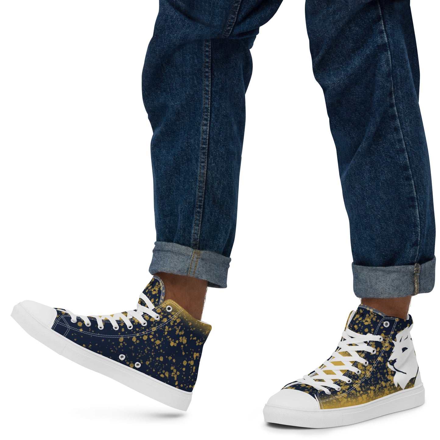 0704 Hi-Tops, Navy and Gold Splatter, mk2