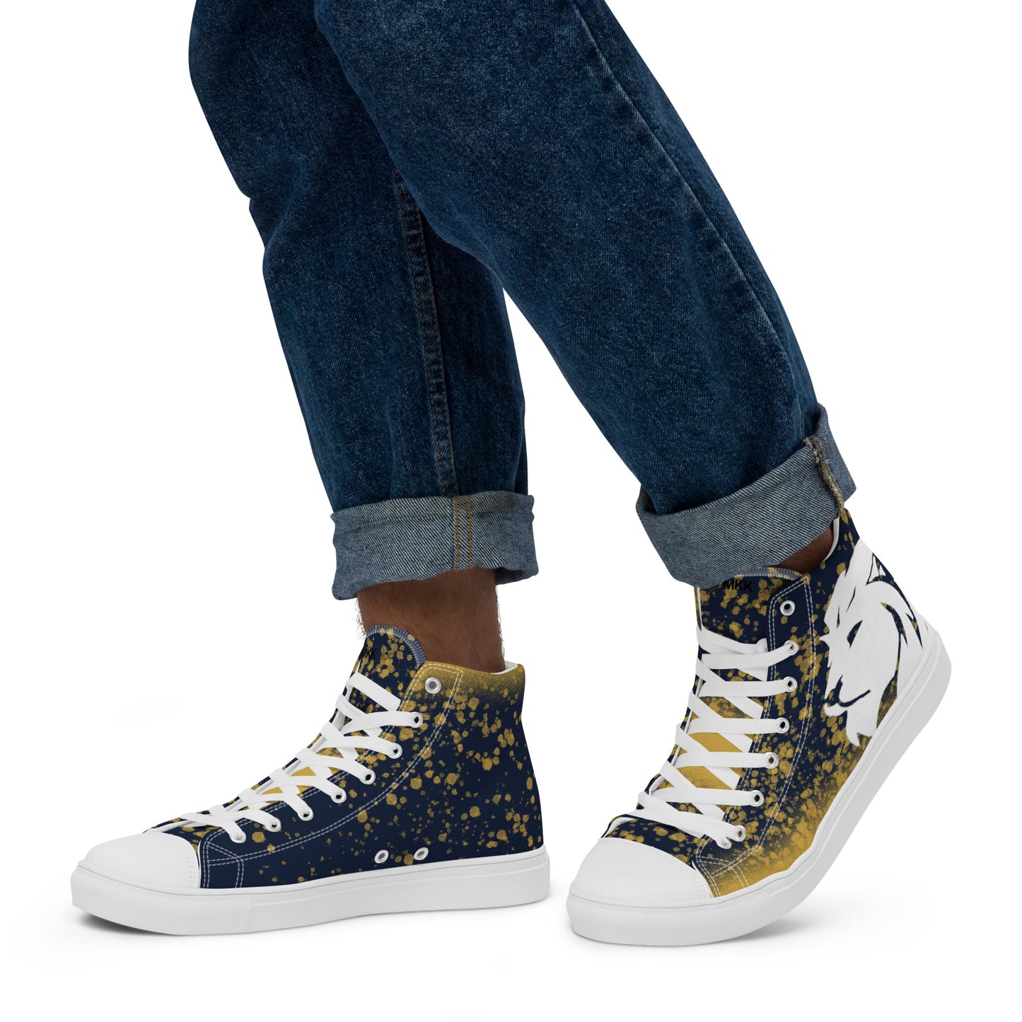 0704 Hi-Tops, Navy and Gold Splatter, mk2