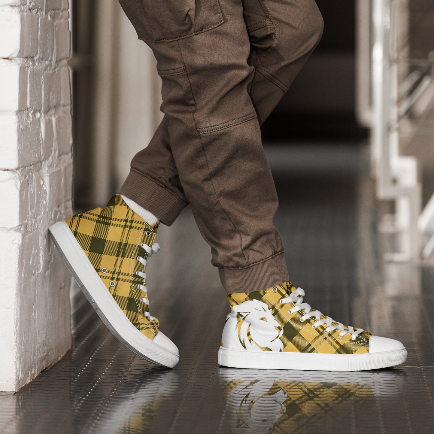 0704 Hi-Tops, Plaid Yellow, mk2