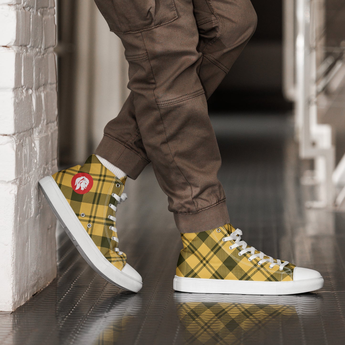 0704 Hi-Tops, Plaid Yellow, mk1